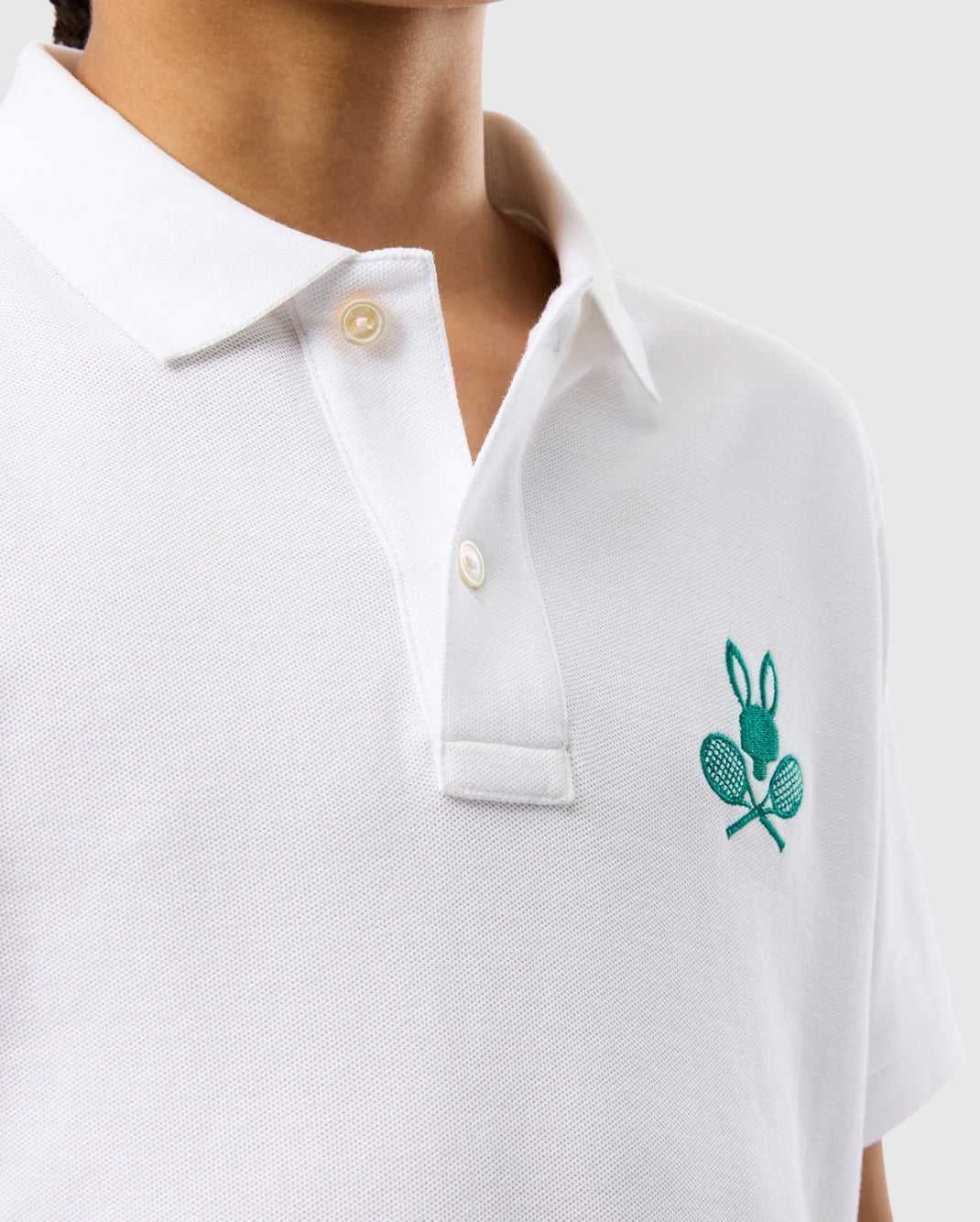 Polos Psycho Bunny Courtside Pique Polo Blanche Enfant | LKC-67870129